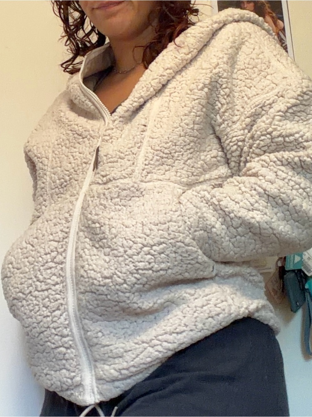 Prana Cream Sherpa Zip Hoodie
